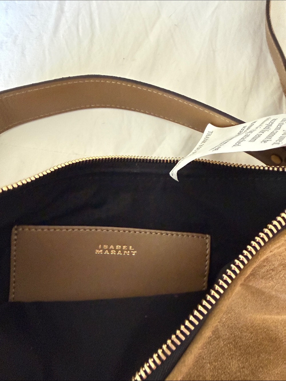 Isabel Marant Tan Suede Studded Saddle Shoulder Bag - Picture 7 of 8